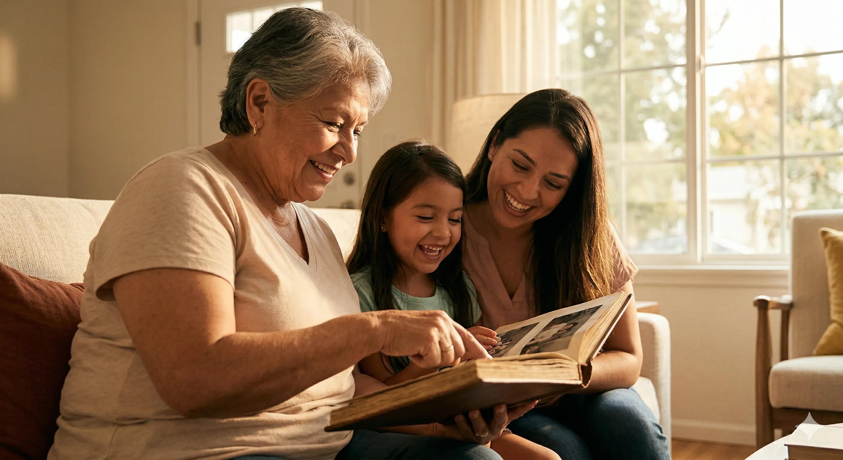 Familia compartiendo